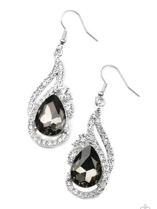 Paparazzi Jewelry Accessories - Dancefloor Diva - Silver Earrings - Vintage - Picture 4 of 4